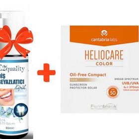 Heliocare Color Compact Oil Free Spf 50 10 gr Renkli Güneş Kremi+E2'quality Diş Beyazlatıcı Köpük