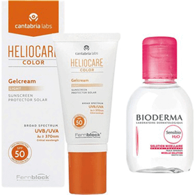 Heliocare Color Gelcream Light Renkli Güneş Kremi SPF 50 50 ml + Bioderma Sensibio H2O 100 ml