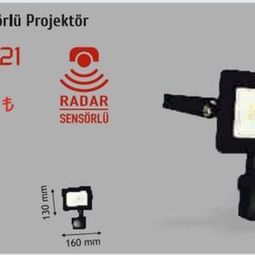 Helios Opto 20W Mikro Radar Sensörlü Beyaz SMD Led Projektör