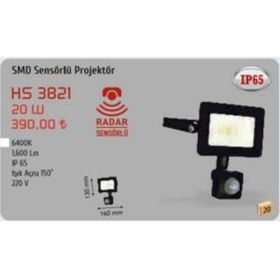 Helios Opto 20W Mikro Radar Sensörlü Beyaz SMD Led Projektör
