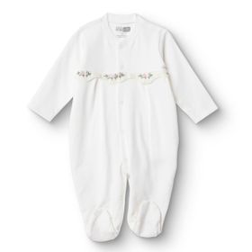 Hello Baby Beyaz Yenidoğan Patikli Bebek Tulum