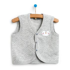 Hello Baby Gri Melanj Kapitone Bebek Yeleği