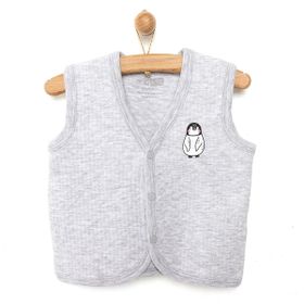 Hello Baby Gri Melanj Kapitone Bebek Yeleği