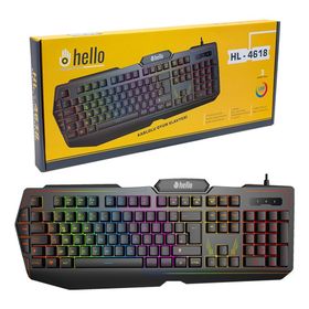 Hello Hl-4618 4 Makro Tuşlu 3 Renk Işıklı Kablolu Gaming Oyuncu Klavye