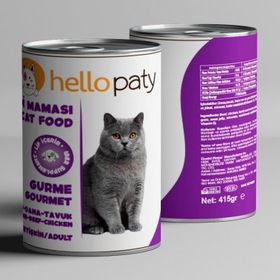 Hello Paty Gurme Kuzu Dana ve Tavuk Eti Aromalı Yaş Konserve 24x415 gr Kedi Maması