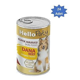 Hello Paty Yetişkin Dana Etli Mama Yaş 24x415 gr Konserve Köpek Maması