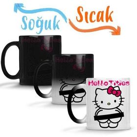 Hello Tities Hello Kitty Sihirli Porselen Kupa
