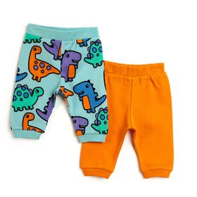 HelloBaby 22YHLBEALT001-0049 Turuncu Basic Erkek Bebek 2'li Patiksiz Alt