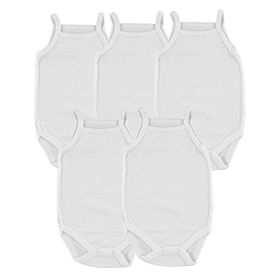 HelloBaby 5'li Beyaz İp Askılı Seti Unisex Body