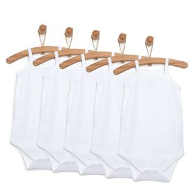 HelloBaby 5'li Beyaz İp Askılı Seti Unisex Body