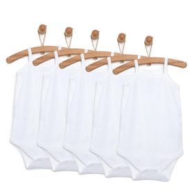 HelloBaby 5'li Beyaz İp Askılı Seti Unisex Body