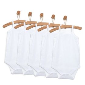 HelloBaby 5'li Beyaz İp Askılı Seti Unisex Body