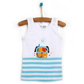 HelloBaby Basic Erkek Bebek Beyaz Atlet T-shirt