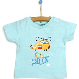 HelloBaby Basic Erkek Bebek Turkuaz Tshirt