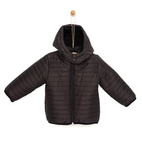 HelloBaby Erkek Bebek Saks Basic Kapüşonlu Fermuarlı Mont