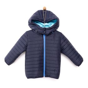 HelloBaby Erkek Bebek Saks Basic Kapüşonlu Fermuarlı Mont