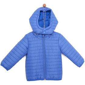 HelloBaby Erkek Bebek Saks Basic Kapüşonlu Fermuarlı Mont