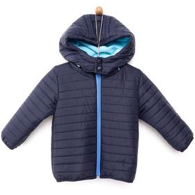 HelloBaby Erkek Bebek Saks Basic Kapüşonlu Fermuarlı Mont