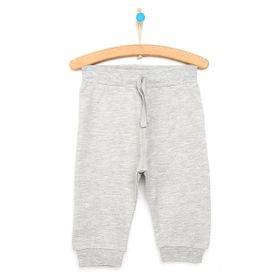 HelloBaby Gri Melanj Basic Unisex Şardonlu İki İp Eşofman Altı
