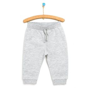 HelloBaby Gri Melanj Basic Unisex Şardonlu İki İp Eşofman Altı