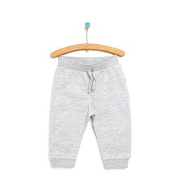 HelloBaby Gri Melanj Basic Unisex Şardonlu İki İp Eşofman Altı
