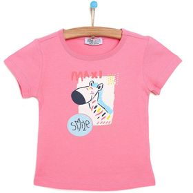 HelloBaby Kız Bebek Ekru Basic Çiçek Baskılı T-Shirt