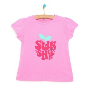 HelloBaby Kız Bebek Ekru Basic Çiçek Baskılı T-Shirt
