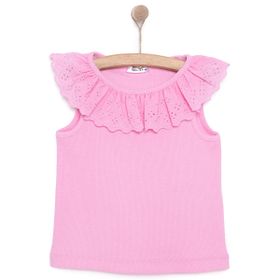 HelloBaby Pembe Romantic Garden Bisiklet Yaka Atlet Kol Kız Bebek Bluz