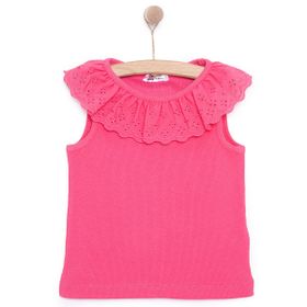 HelloBaby Pembe Romantic Garden Bisiklet Yaka Atlet Kol Kız Bebek Bluz