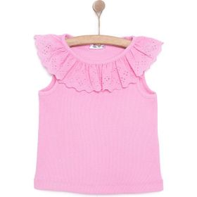 HelloBaby Pembe Romantic Garden Bisiklet Yaka Atlet Kol Kız Bebek Bluz