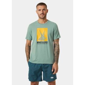 Helly Hansen 34419-489 Hp Race Graphic Yeşil Erkek T-shirt
