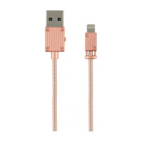 Helt HT-DC04 100 cm Rose Gold Metal Örgü Lightning Şarj ve Data Kablosu