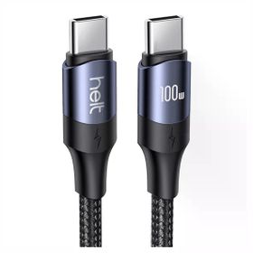 Helt HT-DC15 100W PD Siyah 120 cm Type-C to Type-C İp Örgü Şarj ve Data Kablosu