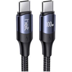 Helt HT-DC15 100W PD Siyah 120 cm Type-C to Type-C İp Örgü Şarj ve Data Kablosu