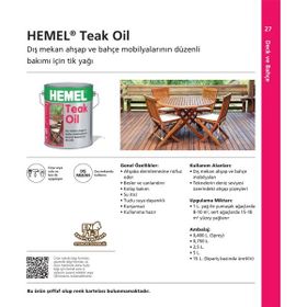 Hemel 15 lt Oil Teak Yağı