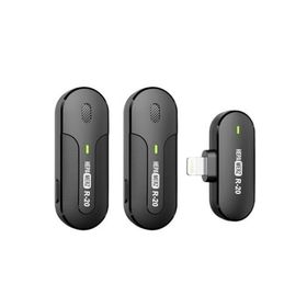 Hepa Merz R-20 iPhone Uyumlu Üst Kalite Kablosuz Lightning Siyah Yaka Mikrofonu