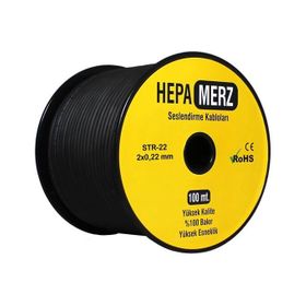 Hepa Merz STR-22 100 m Tam Bakır 2x0.22 Stereo Mikrofon Ses Kablosu