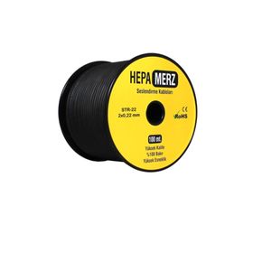 Hepa Merz STR-22 100 m Tam Bakır 2x0.22 Stereo Mikrofon Ses Kablosu