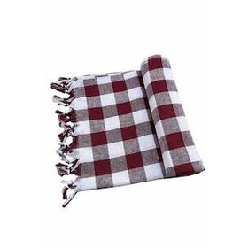 Hepsine Rakip 150x150 cm Saçaklı Kareli Yer Sofra Bezi