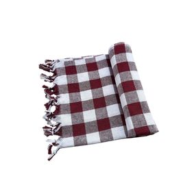 Hepsine Rakip 150x150 cm Saçaklı Kareli Yer Sofra Bezi