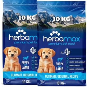 Herba Max 2x10 kg Gelişim Destekleyici Özellikte Kuzu Etli ve Pirinçli Yavru Köpek Maması