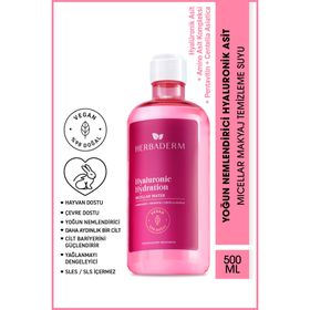 Herbaderm Hyaluronic Hydration Micellar 500 ml Makyaj Temizleme Suyu