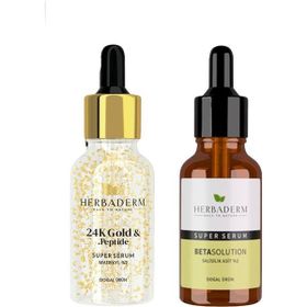 Herbaderm Super Serum 24K Gold Peptide 30 ml ve Betasolution 30 ml Serum