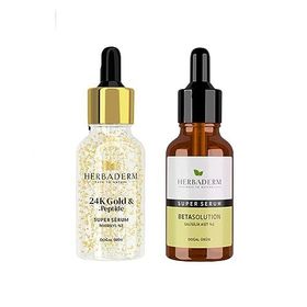 Herbaderm Super Serum 24K Gold Peptide 30 ml ve Betasolution 30 ml Serum
