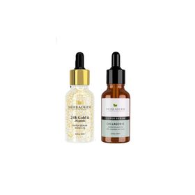 Herbaderm Super Serum 24K Gold Peptide 30 ml ve Collagen+C 30 ml Serum