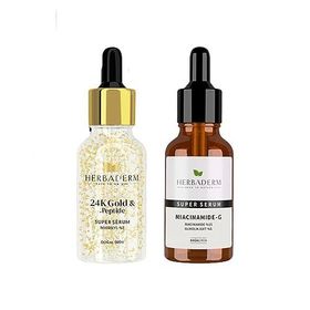 Herbaderm Super Serum 24K Gold Peptide 30 ml ve Niacinamide- G 30 ml Serum