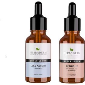 Herbaderm Super Serum 30 ml Leke Karşıtı ve Retinol'E 30 ml Serum