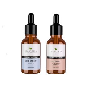 Herbaderm Super Serum 30 ml Leke Karşıtı ve Retinol'E 30 ml Serum