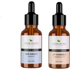 Herbaderm Super Serum 30 ml Leke Karşıtı ve Saf Vitamin C 30 ml Serum