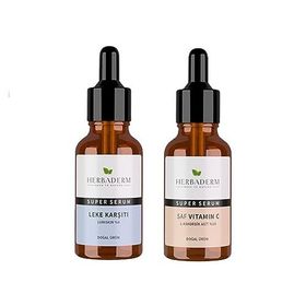 Herbaderm Super Serum 30 ml Leke Karşıtı ve Saf Vitamin C 30 ml Serum